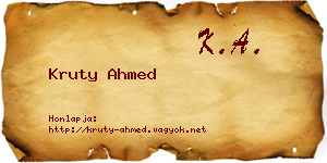 Kruty Ahmed névjegykártya